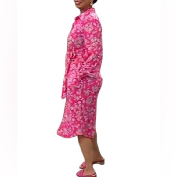 TWR HLL Long Sleeve Shirtdress with Belt - Picture 2 of 11